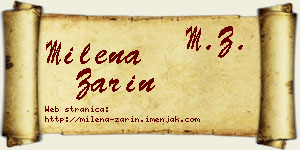 Milena Zarin vizit kartica